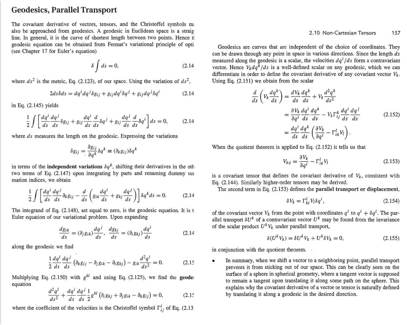 Geodesics And Parallel Transport I Need To Develop All The Procedures And Missing Steps From The Textbook I Would Reall 1