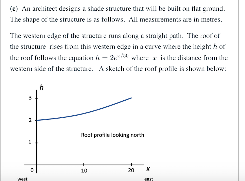 E An Architect Designs A Shade Structure That Will Be Built On Flat Ground The Shape Of The Structure Is As Follows 1