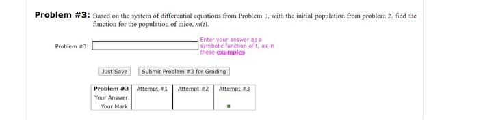 Problem 1 On A Certain Island There Is A Population Of Snakes Foxes Hawks And Mice Their Populations At Time Are 3