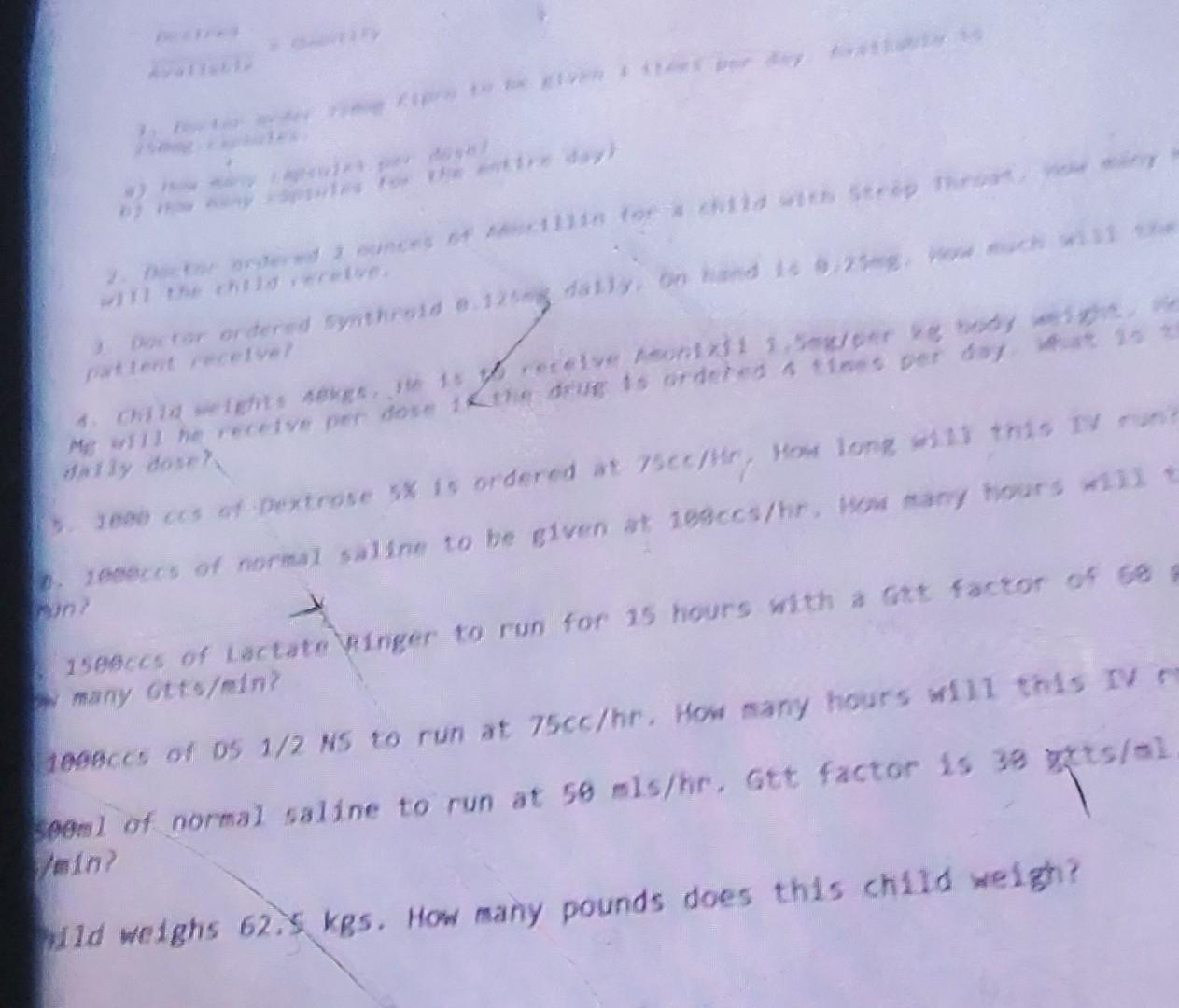 Cipe To Given 3 Doctor Ordered 3 Ounces Of Acillin For A Child With Strap Throat 3 Doctor Ordered Synthroid 6 125mg Da 1
