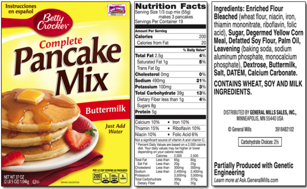 Instrucciones En Espanol Betty Crocker Complete Net Wt 37 Oz 2 Lb 5 0z 1 04kg Do Mix Serving Suggestion Box Top Em Pos 1