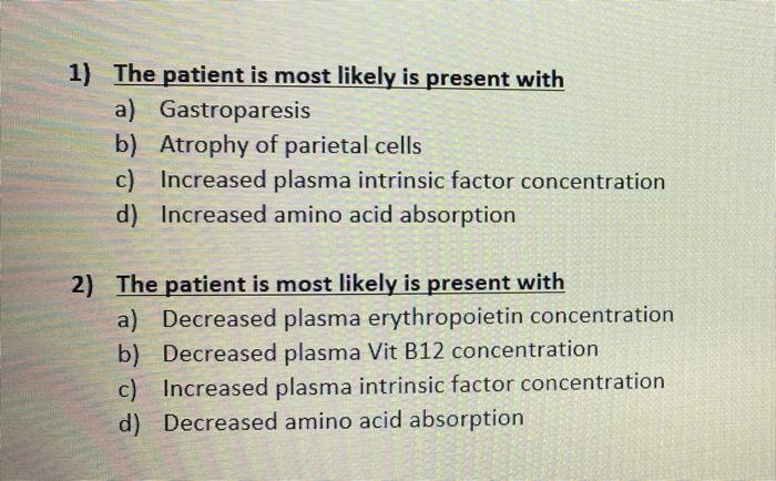 Patient Clinical Values Following Bariatric Surgery For Morbid Obesity Patient Normal Values Time Since Surgery 3 Years 2