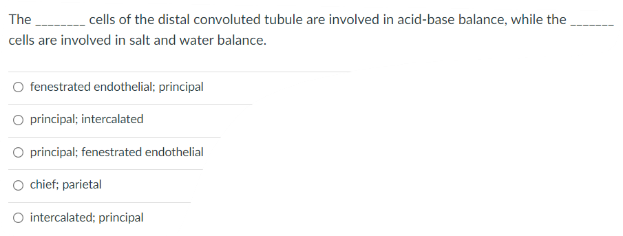 The Cells Of The Distal Convoluted Tubule Are Involved In Acid Base Balance While The Cells Are Involved In Salt And Wa 1