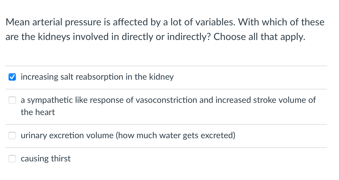 Mean Arterial Pressure Is Affected By A Lot Of Variables With Which Of These Are The Kidneys Involved In Directly Or In 1
