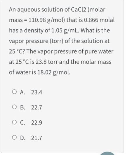 Calculate The Mole Fraction Of Hcl In A 10 0 By Mass Aqueous Solution Molar Mass Of Hcl Is 36 46 G Mol And Molar Mas 2