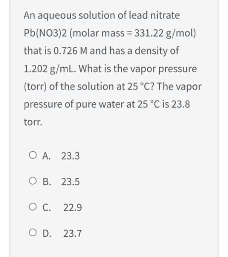 Calculate The Mole Fraction Of Hcl In A 10 0 By Mass Aqueous Solution Molar Mass Of Hcl Is 36 46 G Mol And Molar Mas 3