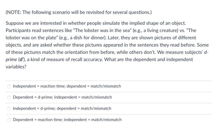 Note The Following Scenario Will Be Revisited For Several Questions Suppose We Are Interested In Whether People Simu 1