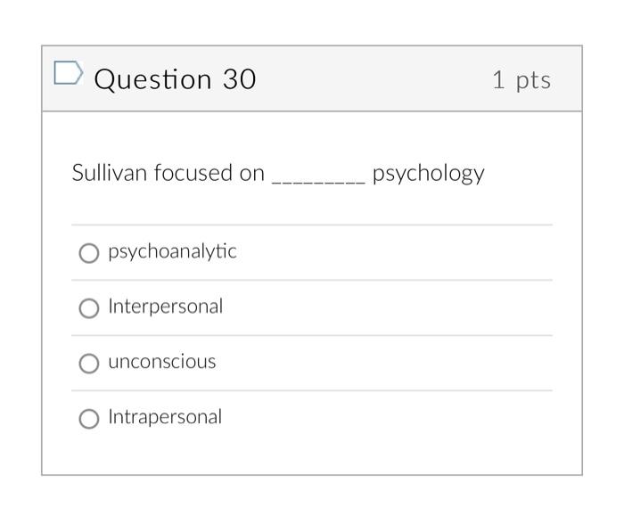 Question 29 1 Pts Sullivan Described Patterns Of Energy Transfers In Relationships As Reconnaissance Security Operations 2