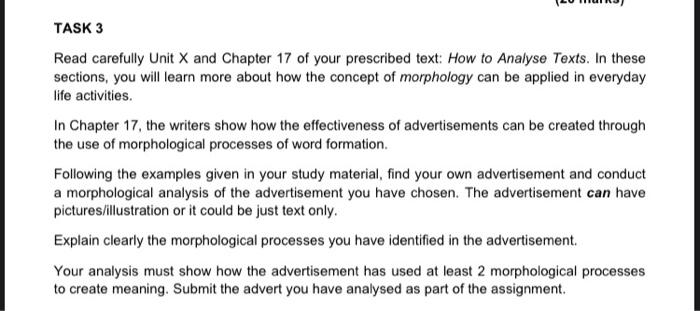 Task 3 Read Carefully Unit X And Chapter 17 Of Your Prescribed Text How To Analyse Texts In These Sections You Will L 1