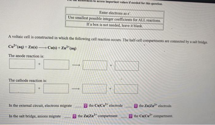 Efices To Access Important Values If Needed For This Question Enter Electrons As E Use Smallest Possible Integer Coeffi 1
