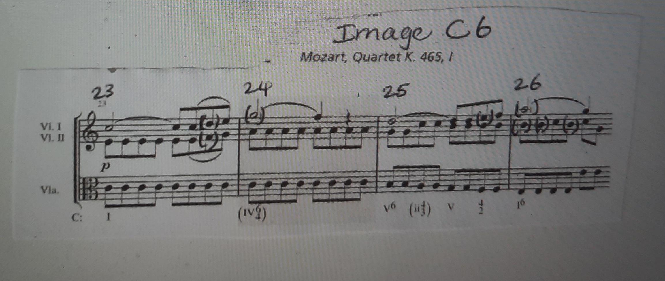 Question 61 What Non Chord Tone Is In Measure 25 Vl 1 Part A Pedal B Anticipation C Passing D Neighbor 1