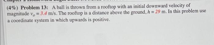 33 Part A Find The Vertical Component Of The Velocity Vry In Meters Per Second With Which The Ball Hits The Ground 2