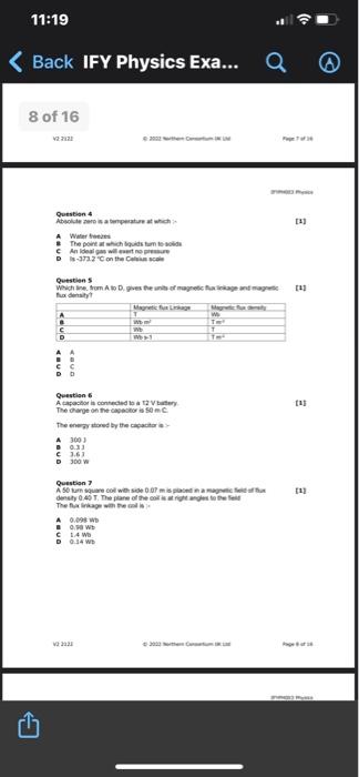 Fy 003 Physics Section A Answer All Questions These Questions Carry 40 Marks In Total Question 1 The Diagram Below Sho 3