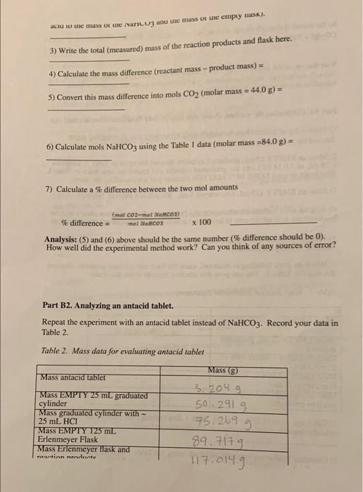 Chem 121 Chemical Reactions Stoichiometry Lab Name Partner S In Part A Of This Lab You Will Observe Nine Different 4