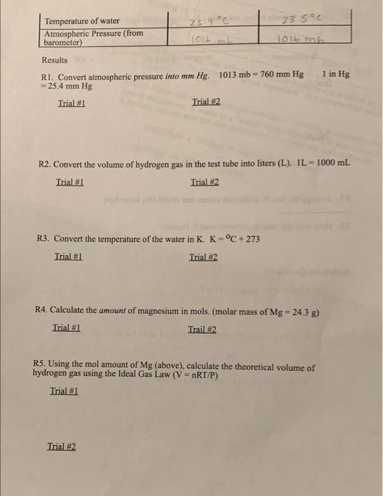 Chem 121 The Ideal Gas Law Lab Name Partner S The Ideal Gas Law Pv Nrt Relates All Four Of The Bulk Properties O 3