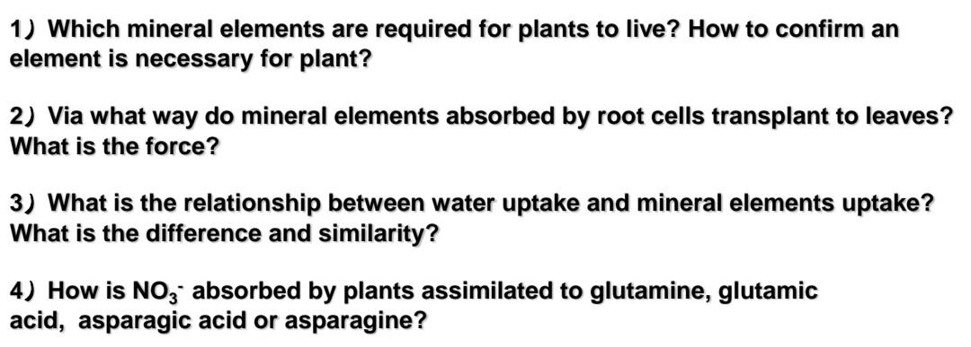 1 Which Mineral Elements Are Required For Plants To Live How To Confirm An Element Is Necessary For Plant 2 Via What 1