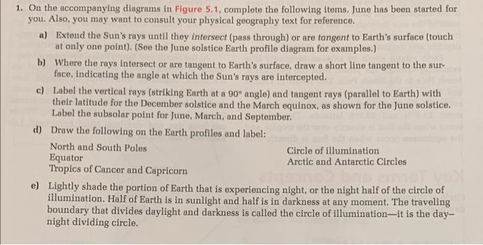 1 On The Accompanying Diagrams In Figure 5 1 Complete The Following Items June Has Been Started For You Also You Ma 1