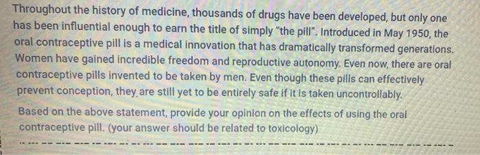Throughout The History Of Medicine Thousands Of Drugs Have Been Developed But Only One Has Been Influential Enough To 1