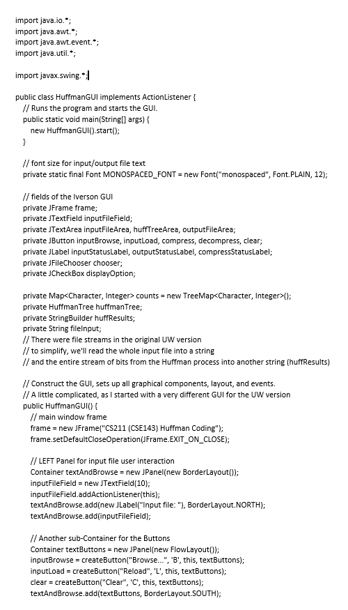 Please Write Huffmannode Java And Huffmantree Java Given Huffmangui Java Instructions Below Huffmangui Java Given Belo 2