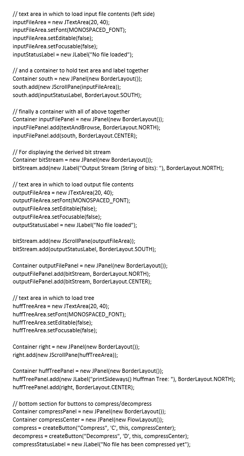 Please Write Huffmannode Java And Huffmantree Java Given Huffmangui Java Instructions Below Huffmangui Java Given Belo 3