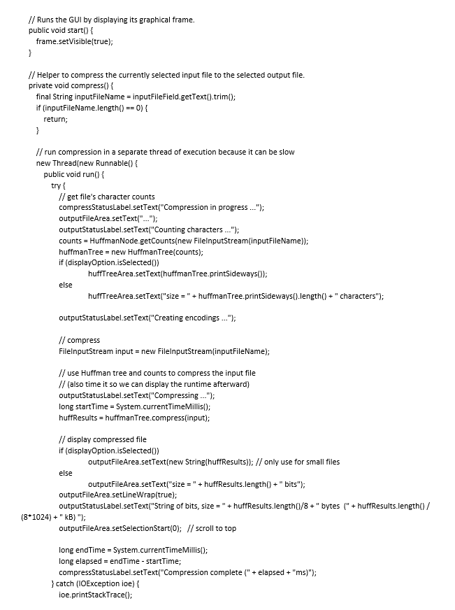 Please Write Huffmannode Java And Huffmantree Java Given Huffmangui Java Instructions Below Huffmangui Java Given Belo 6