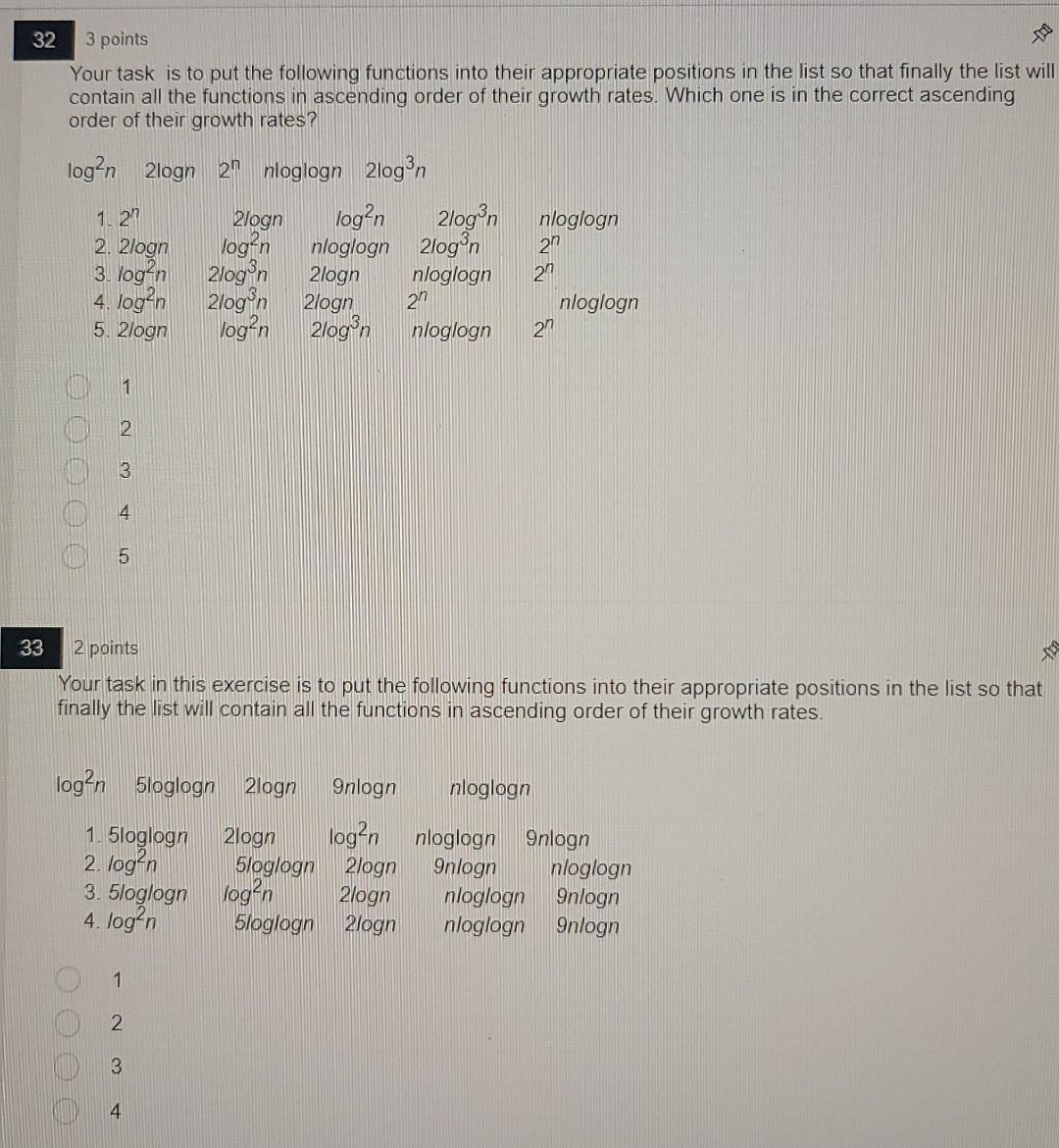 32 3 Points Your Task Is To Put The Following Functions Into Their Appropriate Positions In The List So That Finally The 1