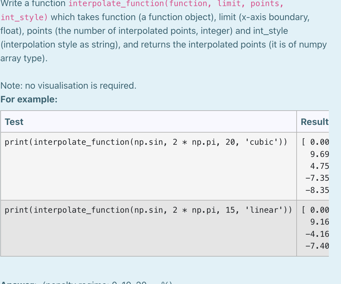 Write A Function Interpolate Function Function Limit Points Int Style Which Takes Function A Function Object Limi 1