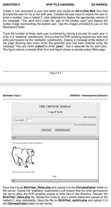 Question 3 Php File Handing 25 Marks Create A New Document In Your Text Editor And Create An All In One Web Form Tha 1