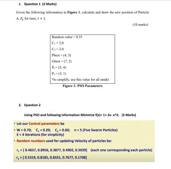 1 Question 1 2 Marks Given The Following Information In Figure 1 Calculate And Draw The New Position Of Particle A 1