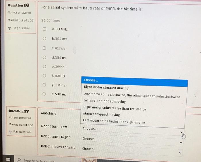 Question 16 Not Yet Answered Marked Out Of 1 00 P Flag Question Question 17 Not Yet Answered Marked Out Of 1 00 P Flag Q 1