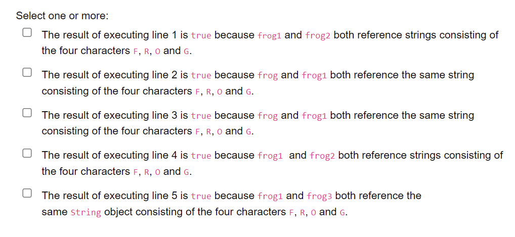 Given The Following Declarations And Initialisations Select The Two Correct Options Below 1