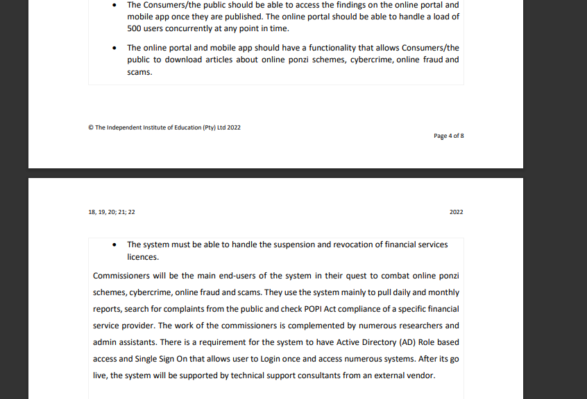 18 19 20 21 22 2022 Case Study All Questions In This Assignment Relate To The Following Case Study The Financial Se 4