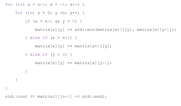 Suppose We Have A Square Matrix Int Matrix N N Where N 0 Can You Briefly Describe What The Code Below Does Word Li 1