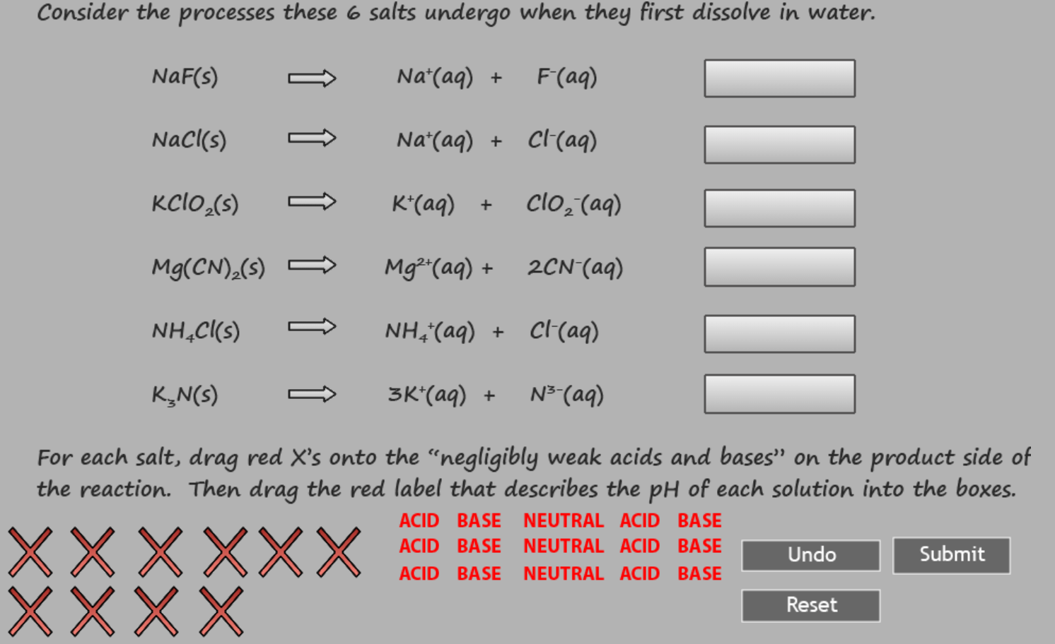Consider The Processes These 6 Salts Undergo When They First Dissolve In Water Naf S Nat Aq F Aq Nacl S Nat Aq 1