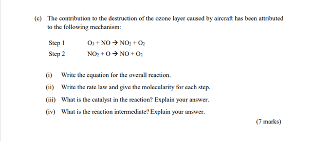 E The Contribution To The Destruction Of The Ozone Layer Caused By Aircraft Has Been Attributed To The Following Mecha 1