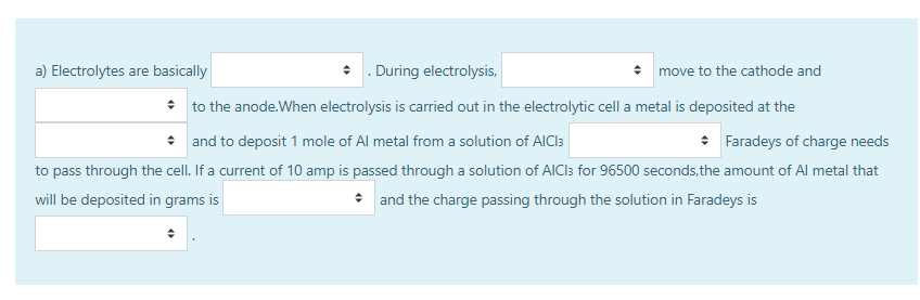 A Electrolytes Are Basically During Electrolysis Move To The Cathode And To The Anode When Electrolysis Is Carried 1