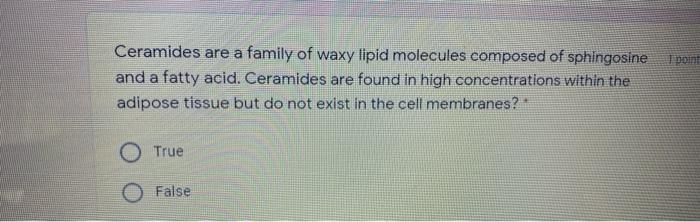 Ceramides Are A Family Of Waxy Lipid Molecules Composed Of Sphingosine And A Fatty Acid Ceramides Are Found In High Con 1