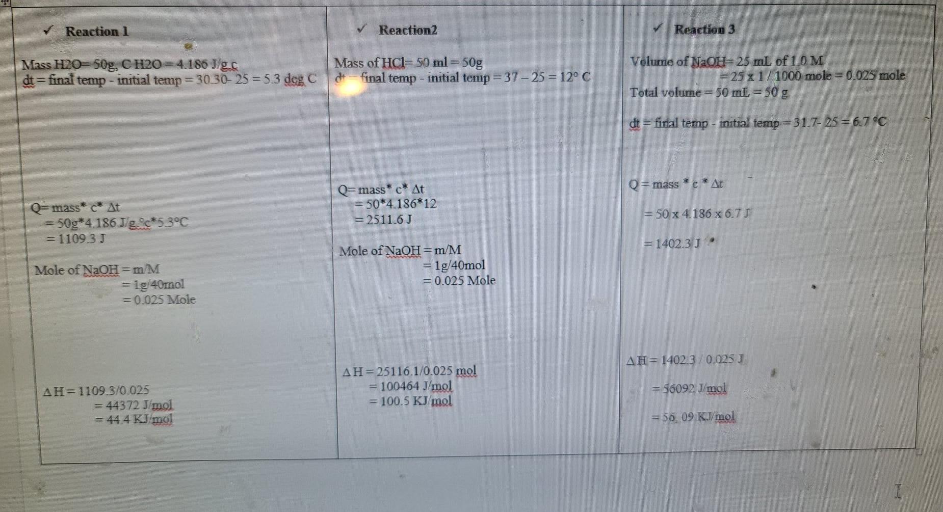 Processing The Data You Make Your Own Repot Sheet For This Experiment 1 Prepare A Table With The Following Headings R 3