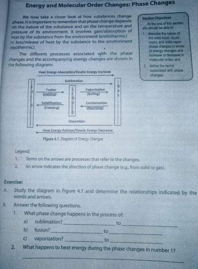 Energy And Molecular Order Changes Phase Changes We Now Take A Closer Look At How Substances Change Phase It Is Import 1