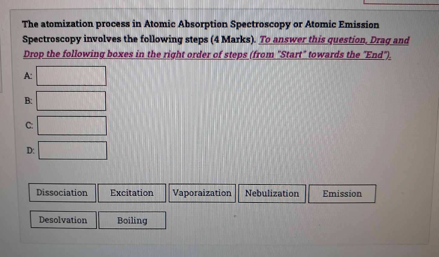 The Atomization Procass In Atomic Absorption Spectroscopy Or Atomic Emission Spectroscopy Involves The Following Steps 1
