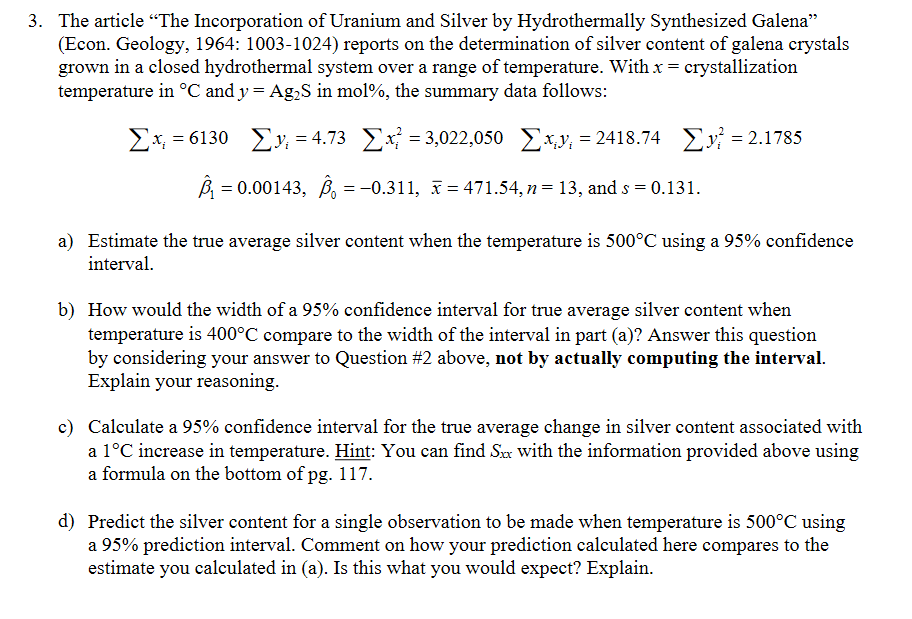 3 The Article The Incorporation Of Uranium And Silver By Hydrothermally Synthesized Galena Econ Geology 1964 1003 1