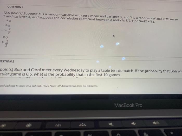 Question 3 2 5 Points Suppose A Digital Communications Channel Has A Probability Of Bit Error Of P Where All Errors A 2