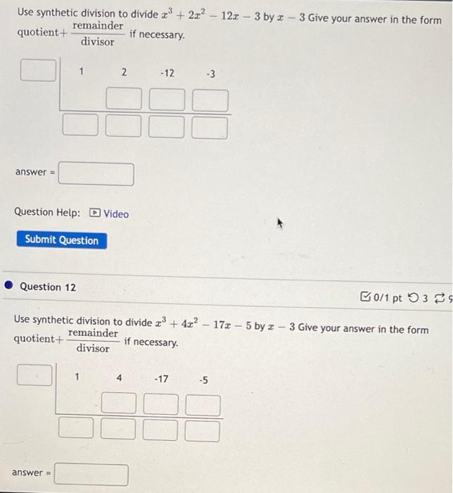 Divide using the polynomial long division algorithm fill in your work