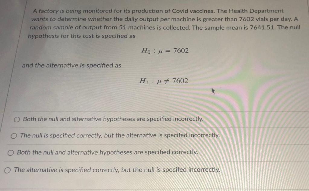 A Factory Is Being Monitored For Its Production Of Covid Vaccines The Health Department Wants To Determine Whether The 1
