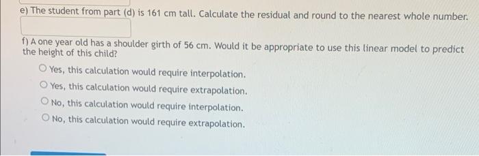 Exercise 7 15 Introduces Data On Shoulder Girth And Height Of A Group Of Individuals The Mean Shoulder Girth Is 109 02 2