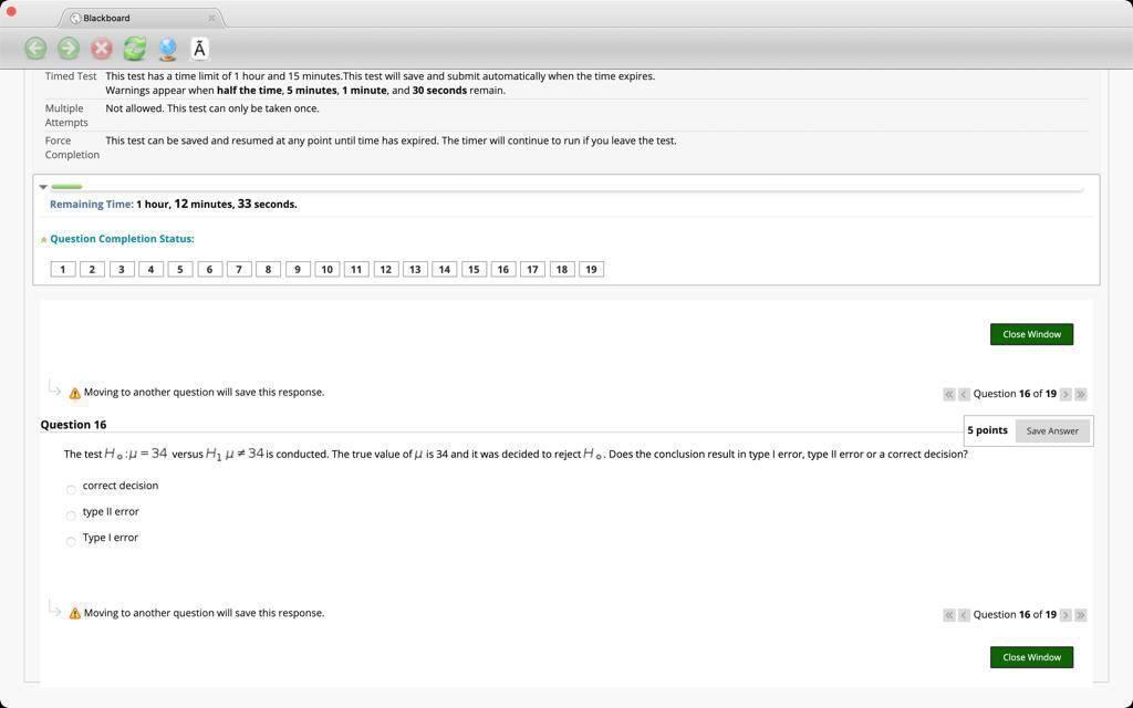 Blackboard Timed Test This Test Has A Time Limit Of 1 Hour And 15 Minutes This Test Will Save And Submit Automatically 1