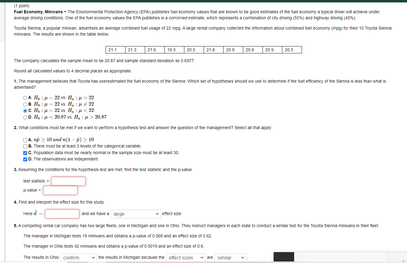 1 Point Fuel Economy Minivans The Environmental Protection Agency Epa Publishes Fuel Economy Values That Are Know 1