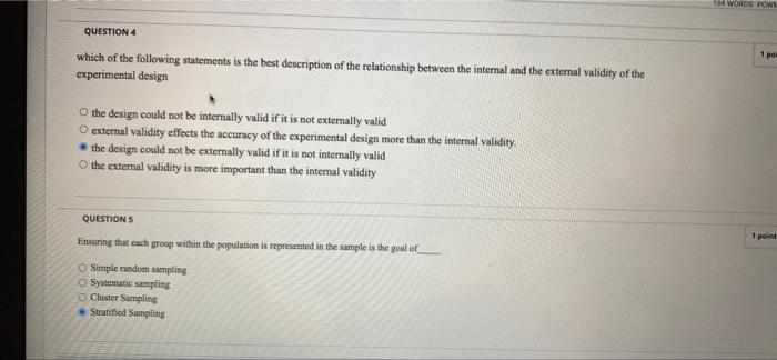 114 Words Question 4 1 Por Which Of The Following Statements Is The Best Description Of The Relationship Between The Int 1
