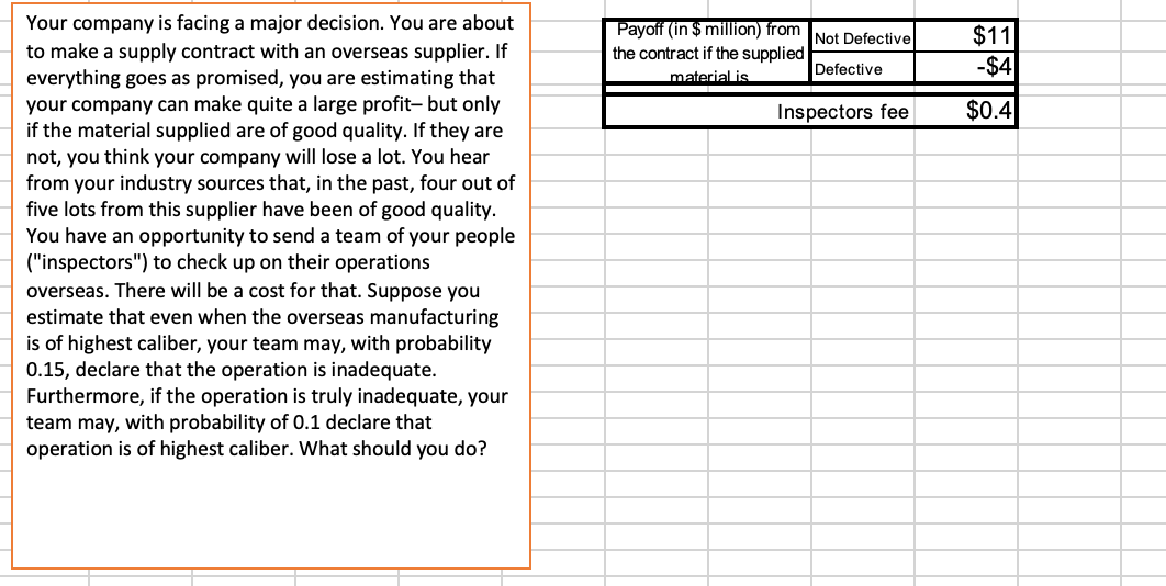 Hello I Have This Decision Making Problem I Have To Do A Tree Plan In Excel 1