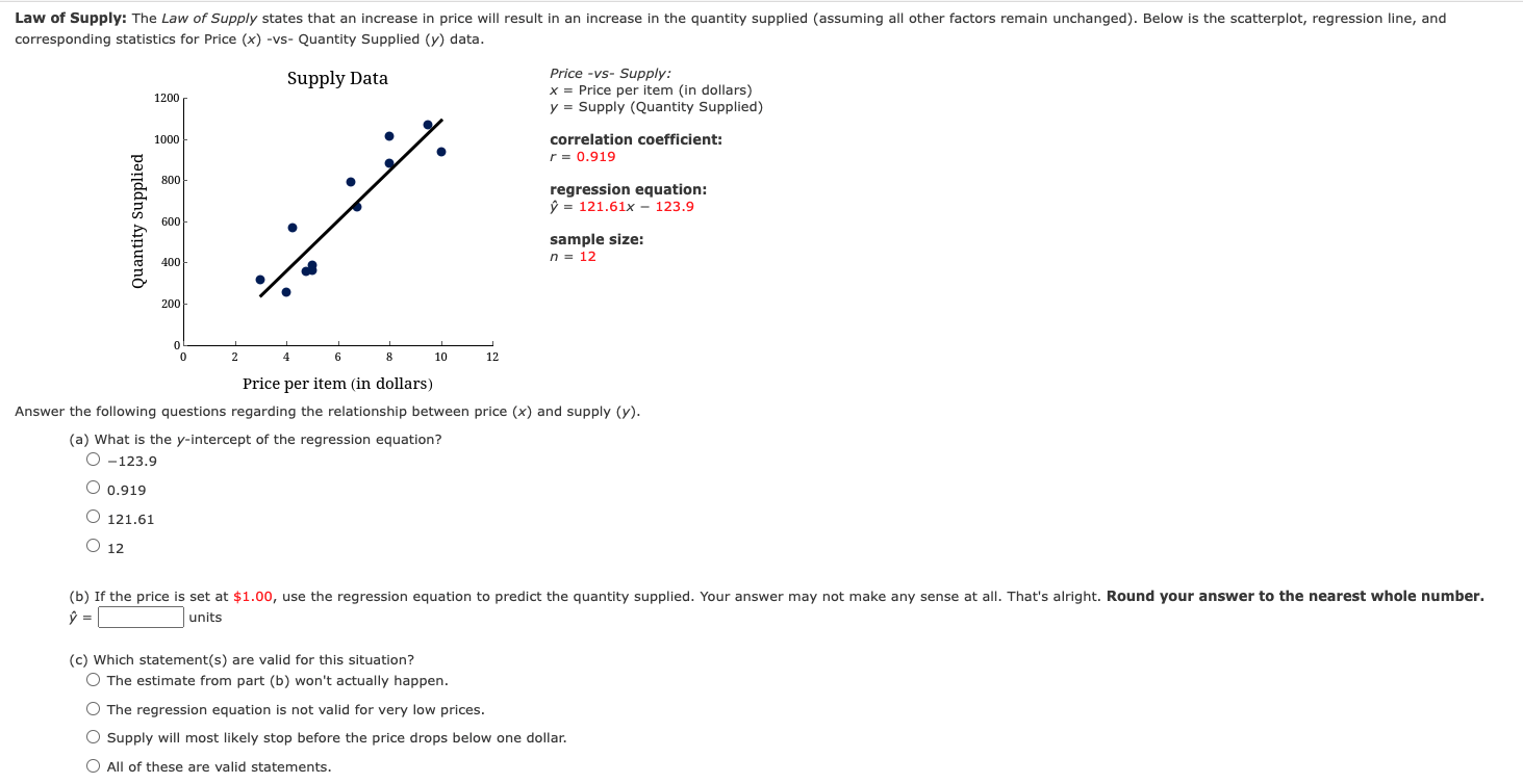 Law Of Supply The Law Of Supply States That An Increase In Price Will Result In An Increase In The Quantity Supplied A 1